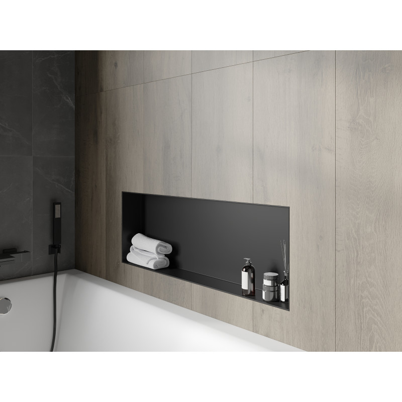 Mexen X-Wall-NR Nischenregal ohne Flansch 90 x 30 cm, schwarz - 1971903010
