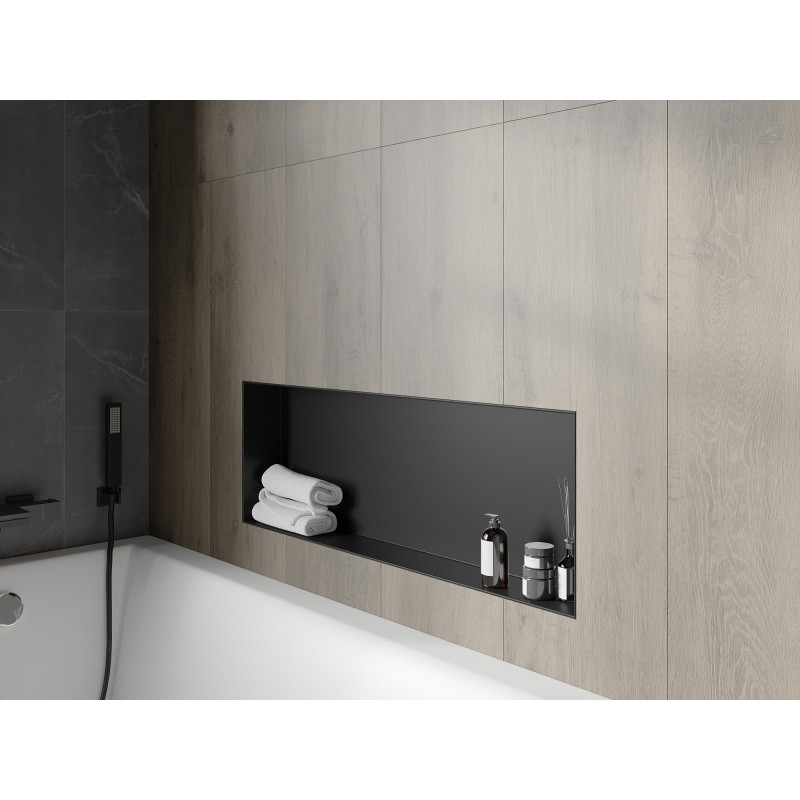 Mexen X-Wall-NR Nischenregal ohne Rahmen 90 x 30 cm, schwarz - 1971903010