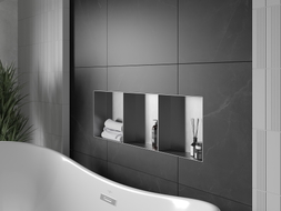 Mexen X-Wall-NR nischenregal ohne flansch mit regal 90 x 30 cm, inox - 1911903010S