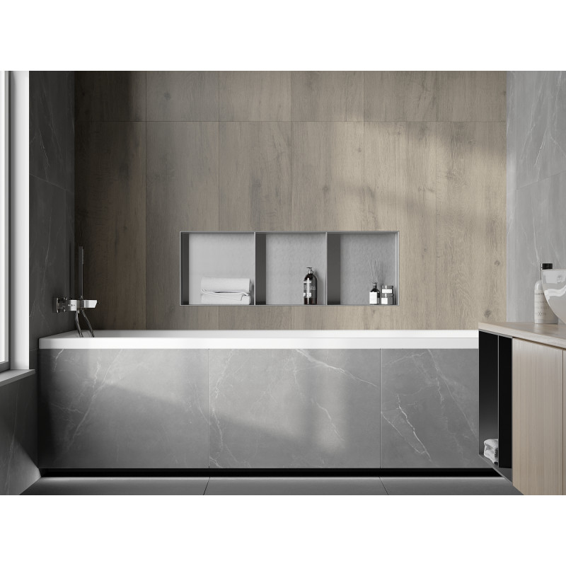 Mexen X-Wall-NR Einbau-Nischenregal ohne Rand mit Regal 90 x 30 cm, Inox - 1911903010S