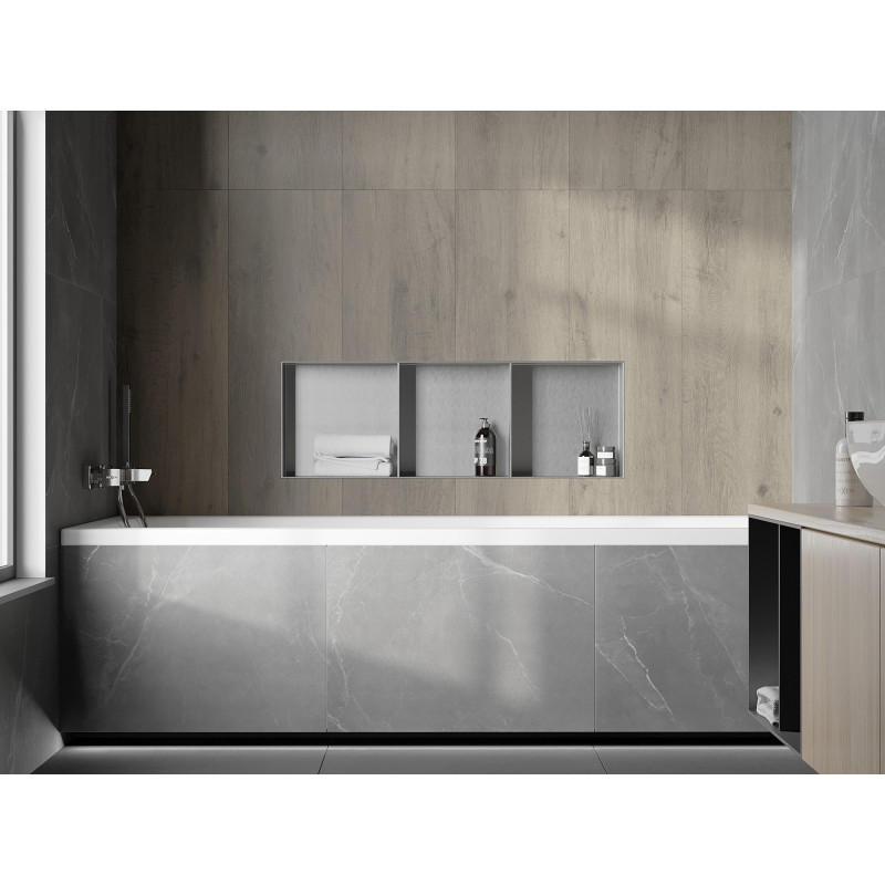 Mexen X-Wall-NR nischenregal ohne flansch mit regal 90 x 30 cm, inox - 1911903010S