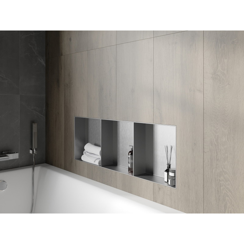Mexen X-Wall-NR nischenregal ohne flansch mit regal 90 x 30 cm, inox - 1911903010S