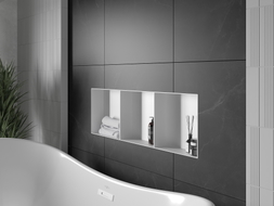 Mexen X-Wall-NR Nischenregal ohne Flansch mit Regal 90 x 30 cm, weiß - 1921903010S