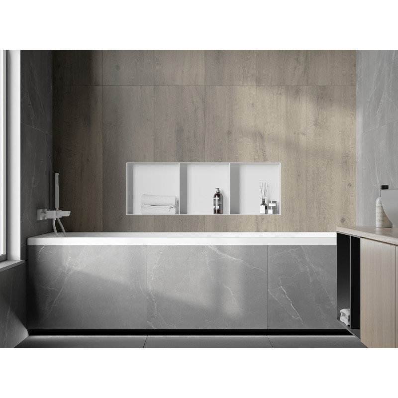 Mexen X-Wall-NR Nischenregal ohne Abdeckung mit Regal 90 x 30 cm, weiß - 1921903010S