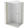 Mexen Mist-F Duo faltbare Duschkabine links 90 x 70 cm, transparent, gold - 8A6-090L-070P-50-00