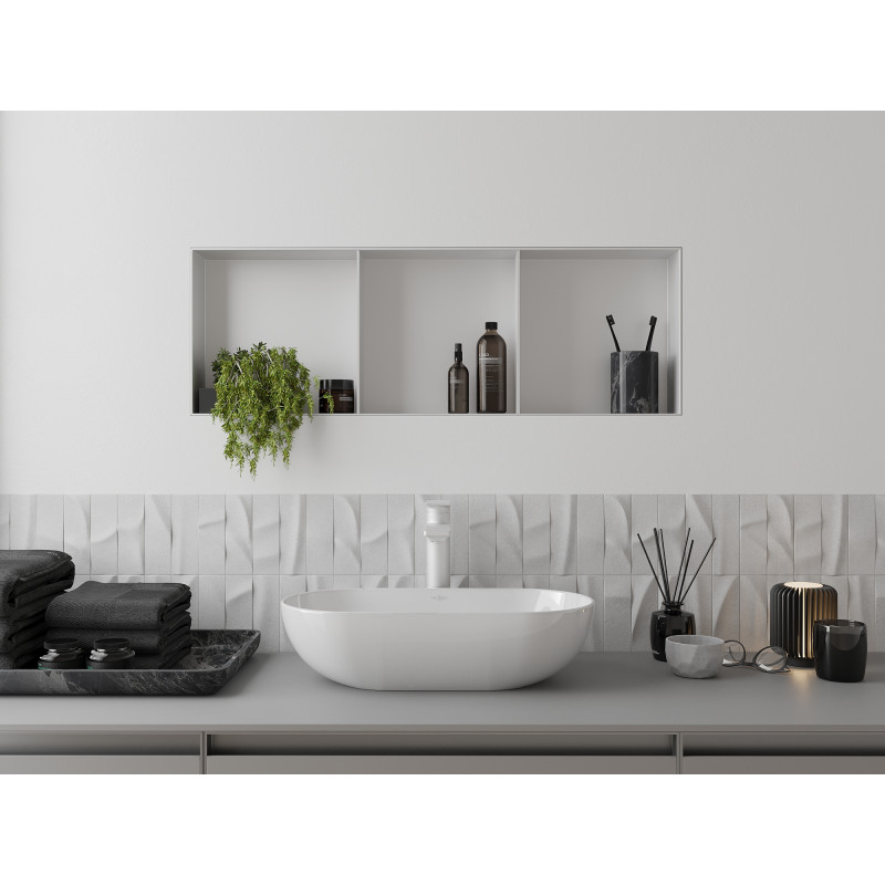 Mexen X-Wall-NR Nischenregal ohne Flansch mit Regal 90 x 30 cm, weiß - 1921903010S