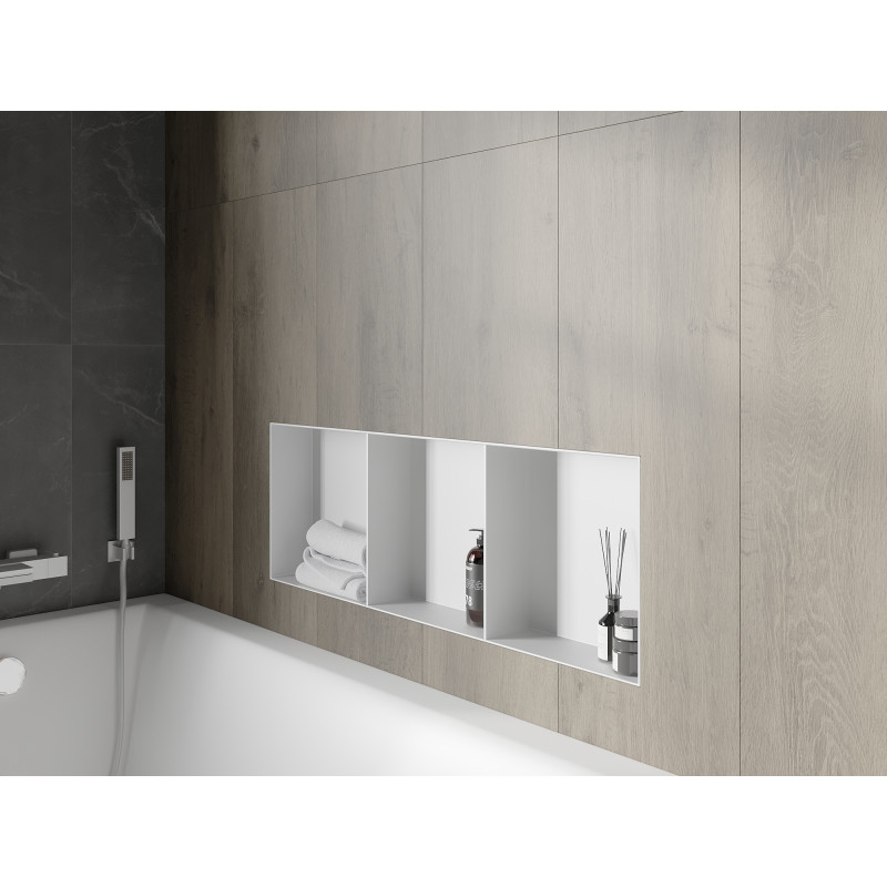 Mexen X-Wall-NR Nischenregal ohne Blende mit Ablage 90 x 30 cm, weiß - 1921903010S