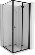 Mexen Mist-F klappbare Duschkabine rechts 85 x 85 cm, schwarzer Rahmen, schwarz - 8A6T-085-085-70-70-P