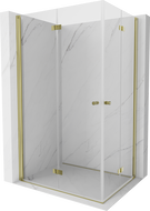 Mexen Mist-F Duo Faltbare Duschkabine Links 100 x 75 cm, transparent, gold - 8A6-100L-075P-50-00