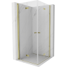 Mexen Mist-F Duo faltbare Duschkabine 80 x 80 cm, transparent, gold - 8A6-080L-080P-50-00