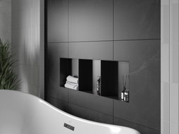 Mexen X-Wall-NR Nischenregal ohne Rand mit Regal 90 x 30 cm, schwarz - 1971903010S