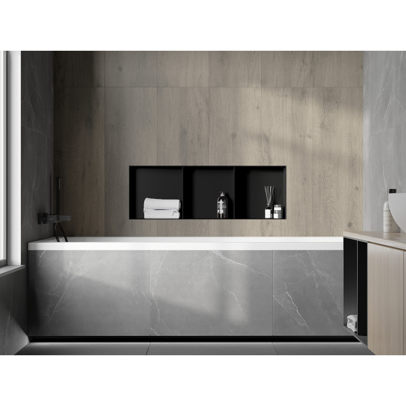 Mexen X-Wall-NR Einbau-Regal ohne Blende mit Regalboden 90 x 30 cm, schwarz - 1971903010S