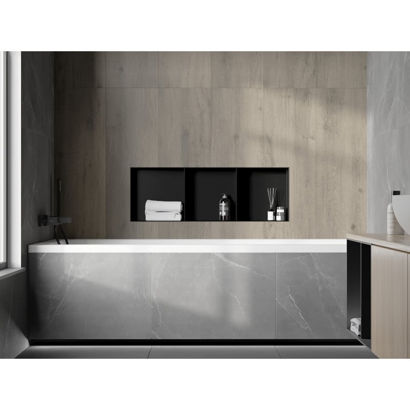 Mexen X-Wall-NR Nischenregal ohne Rand mit Regal 90 x 30 cm, schwarz - 1971903010S
