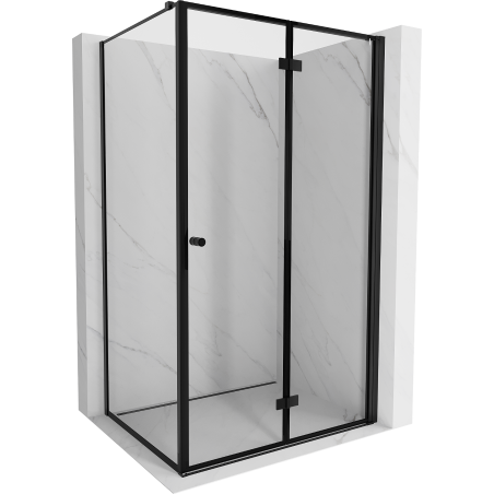 Mexen Mist-F Duschkabine klappbar rechts 120 x 100 cm, schwarzer Rahmen, schwarz - 8A6T-120-100-70-70-P
