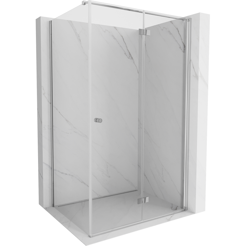 Mexen Mist-F Duschkabine klappbar rechts 95 x 80 cm, transparent, Chrom - 8A6T-095-080-01-00-P