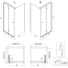 Mexen Mist-F Duschkabine klappbar rechts 80 x 70 cm, schwarzes Gitter, schwarz - 8A6T-080-070-70-77-P