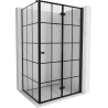 Mexen Mist-F faltbare Duschkabine rechts 90 x 80 cm, schwarzes Gitter, schwarz - 8A6T-090-080-70-77-P
