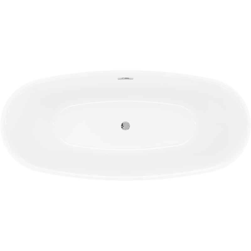 Mexen Luvo Slim freistehende Badewanne 170 x 75 cm, weiß, Überlauf Chrom - 52801707500-01
