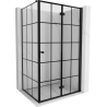Mexen Mist-F klappbare Duschkabine rechts 95 x 85 cm, schwarzes Gitter, schwarz - 8A6T-095-085-70-77-P
