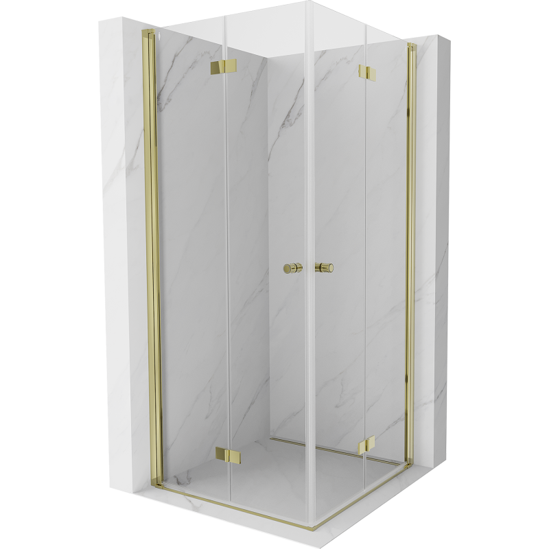 Mexen Mist-F Duo faltbare Duschkabine 95 x 95 cm, transparent, gold - 8A6-095L-095P-50-00
