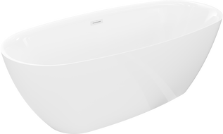Mexen Luvo Slim freistehende Badewanne 170 x 75 cm, weiß, Überlauf weiß - 52801707500-20