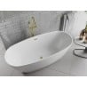 Mexen Luvo Slim freistehende Badewanne 170 x 75 cm, weiß, Überlauf gold - 52801707500-50