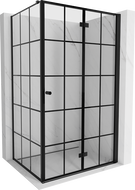 Mexen Mist-F Duschkabine klappbar rechts 100 x 90 cm, schwarzes Gitter, schwarz - 8A6T-100-090-70-77-P