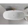 Mexen Luvo Slim freistehende Wanne 170 x 75 cm, weiß, Überlauf gebürstetes Gold - 52801707500-55