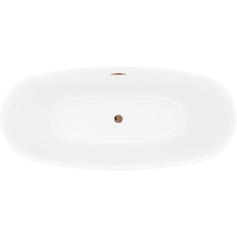 Mexen Luvo Slim freistehende Badewanne 170 x 75 cm, weiß, Überlauf Roségold - 52801707500-60