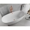 Mexen Luvo Slim freistehende Badewanne 170 x 75 cm, weiß, Überlauf Roségold - 52801707500-60