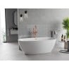 Mexen Luvo Slim freistehende Badewanne 170 x 75 cm, weiß, Überlauf Roségold - 52801707500-60