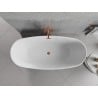 Mexen Luvo Slim freistehende Badewanne 170 x 75 cm, weiß, Überlauf Roségold - 52801707500-60