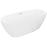 Mexen Luvo Slim freistehende Badewanne 170 x 75 cm, weiß, Überlauf gebürsteter Nickel - 52801707500-97