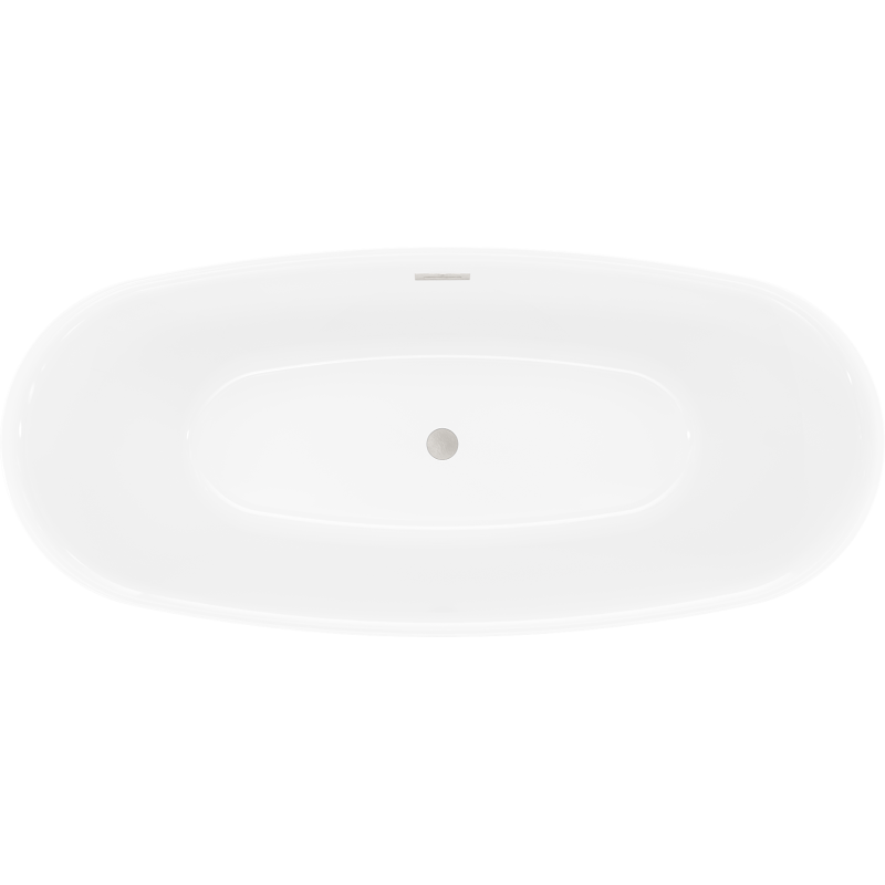 Mexen Luvo Slim freistehende Badewanne 170 x 75 cm, weiß, Überlauf gebürsteter Nickel - 52801707500-97