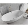 Mexen Luvo Slim freistehende Badewanne 170 x 75 cm, weiß, Überlauf gebürsteter Nickel - 52801707500-97