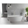 Mexen Luvo Slim freistehende Badewanne 170 x 75 cm, weiß, Überlauf gebürsteter Nickel - 52801707500-97
