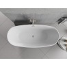 Mexen Luvo Slim freistehende Badewanne 170 x 75 cm, weiß, Überlauf gebürsteter Nickel - 52801707500-97