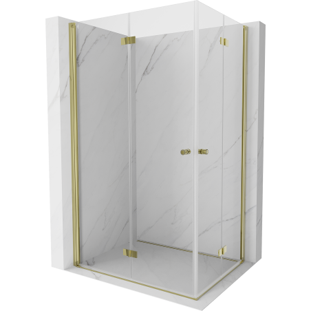 Mexen Mist-F Duo faltbare Duschkabine links 110 x 100 cm, transparent, gold - 8A6-110L-100P-50-00