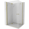 Mexen Mist-F Duo faltbare Duschkabine links 110 x 100 cm, transparent, gold - 8A6-110L-100P-50-00
