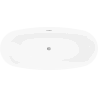 Mexen Luvo Slim freistehende Badewanne 170 x 75 cm, weiß/schwarz, Überlauf Chrom - 52801707575-01
