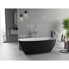 Mexen Luvo Slim freistehende Badewanne 170 x 75 cm, weiß/schwarz, Überlauf Chrom - 52801707575-01