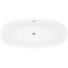 Mexen Luvo Slim freistehende Wanne 170 x 75 cm, weiß/schwarz, Überlauf gold - 52801707575-50