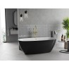 Mexen Luvo Slim freistehende Wanne 170 x 75 cm, weiß/schwarz, Überlauf gold - 52801707575-50