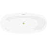 Mexen Luvo Slim freistehende Badewanne 170 x 75 cm, weiß/schwarz, Überlauf gold gebürstet - 52801707575-55