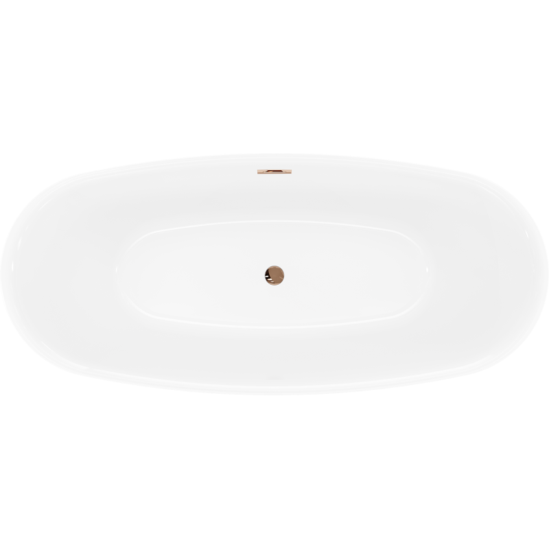 Mexen Luvo Slim freistehende Badewanne 170 x 75 cm, weiß/schwarz, Überlauf roségold - 52801707575-60