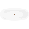 Mexen Luvo Slim freistehende Badewanne 170 x 75 cm, weiß/schwarz, Überlauf roségold - 52801707575-60