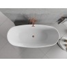 Mexen Luvo Slim freistehende Badewanne 170 x 75 cm, weiß/schwarz, Überlauf roségold - 52801707575-60