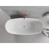 Mexen Luvo Slim freistehende Badewanne 170 x 75 cm, weiß/schwarz, Überlauf aus gebürstetem Kupfer - 52801707575-65