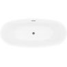 Mexen Luvo Slim freistehende Badewanne 170 x 75 cm, weiß/schwarz, Überlauf gun gray gebürstet - 52801707575-66