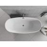 Mexen Luvo Slim freistehende Badewanne 170 x 75 cm, weiß/schwarz, Überlauf gun gray gebürstet - 52801707575-66